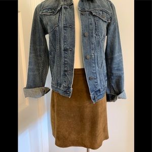 Donna Karan suede leather skirt